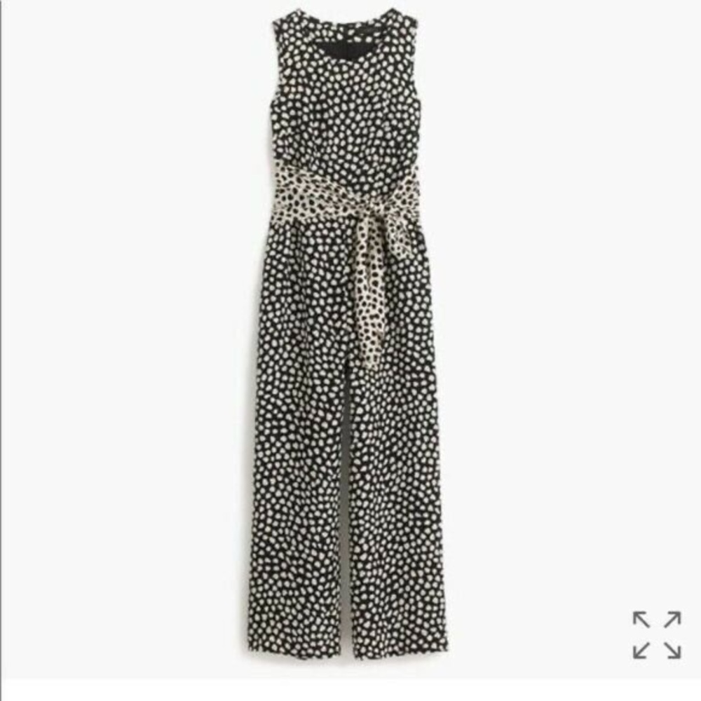 J. Crew Black and White Sleeveless Jumpsuit
